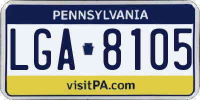 PA license plate LGA8105