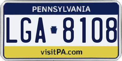 PA license plate LGA8108