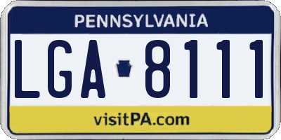 PA license plate LGA8111