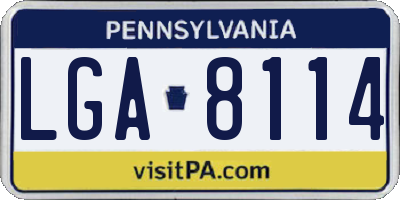PA license plate LGA8114