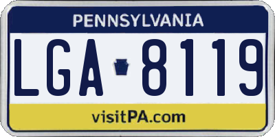 PA license plate LGA8119