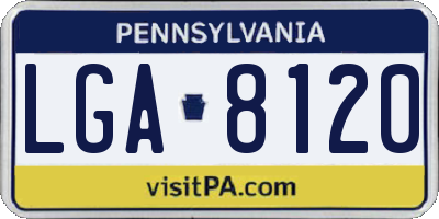PA license plate LGA8120