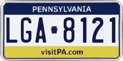 PA license plate LGA8121