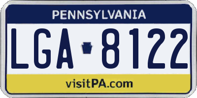 PA license plate LGA8122
