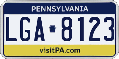 PA license plate LGA8123