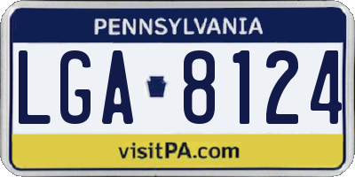 PA license plate LGA8124