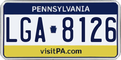 PA license plate LGA8126