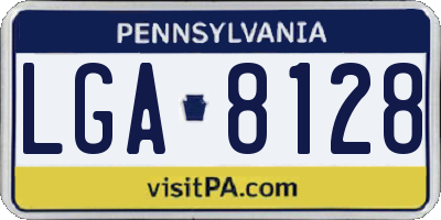 PA license plate LGA8128