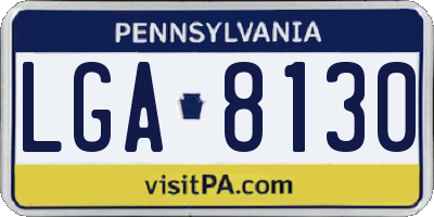 PA license plate LGA8130