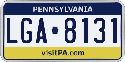 PA license plate LGA8131