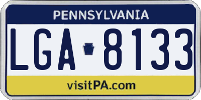PA license plate LGA8133