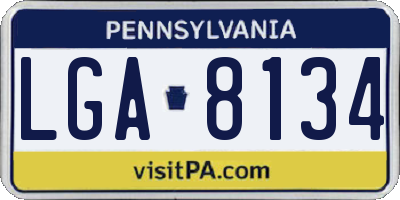 PA license plate LGA8134