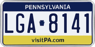 PA license plate LGA8141