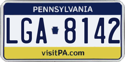 PA license plate LGA8142