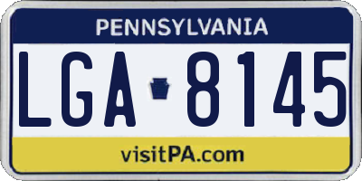 PA license plate LGA8145