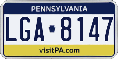 PA license plate LGA8147