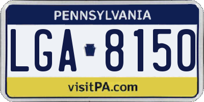 PA license plate LGA8150