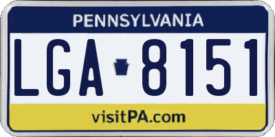 PA license plate LGA8151