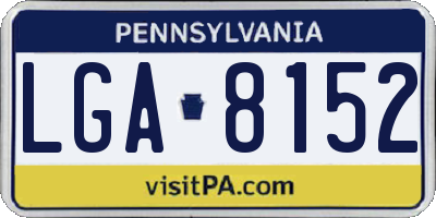 PA license plate LGA8152