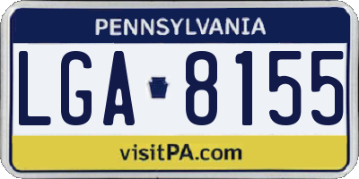 PA license plate LGA8155