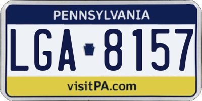 PA license plate LGA8157