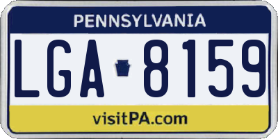 PA license plate LGA8159