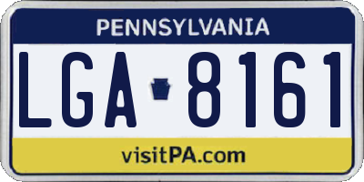 PA license plate LGA8161