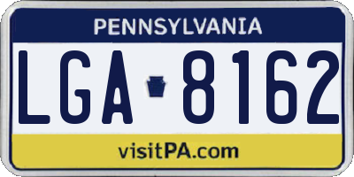 PA license plate LGA8162