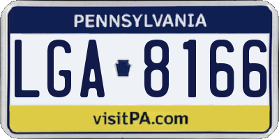 PA license plate LGA8166