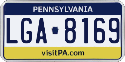 PA license plate LGA8169