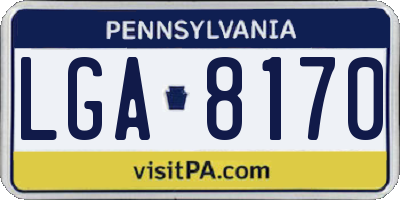 PA license plate LGA8170