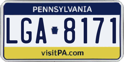 PA license plate LGA8171
