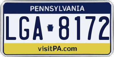 PA license plate LGA8172