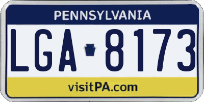 PA license plate LGA8173