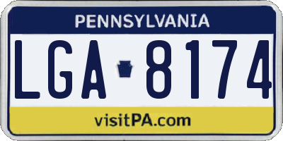 PA license plate LGA8174