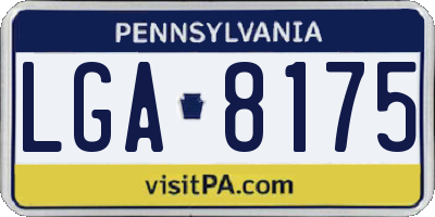 PA license plate LGA8175