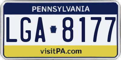 PA license plate LGA8177