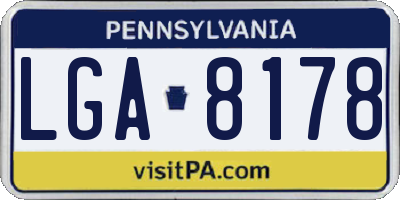 PA license plate LGA8178