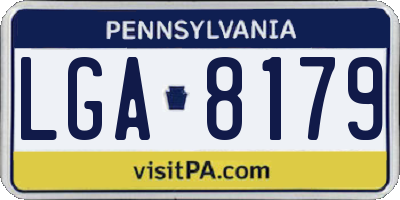 PA license plate LGA8179