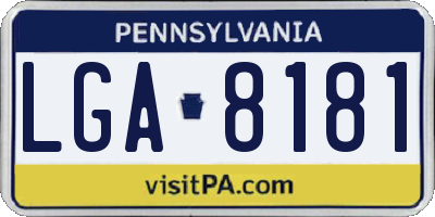 PA license plate LGA8181
