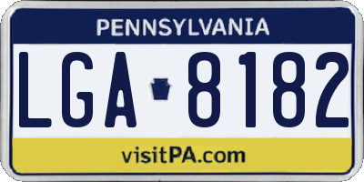 PA license plate LGA8182