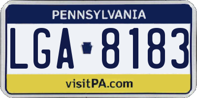 PA license plate LGA8183