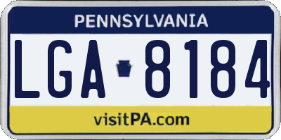 PA license plate LGA8184