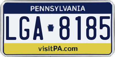 PA license plate LGA8185