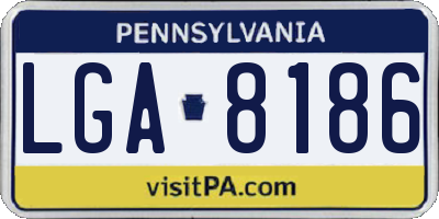 PA license plate LGA8186