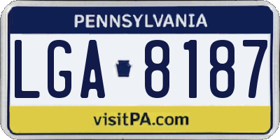 PA license plate LGA8187