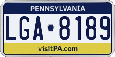 PA license plate LGA8189