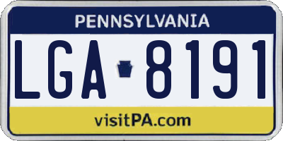 PA license plate LGA8191