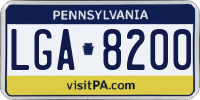 PA license plate LGA8200