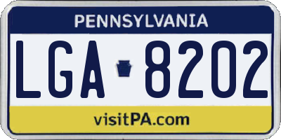 PA license plate LGA8202